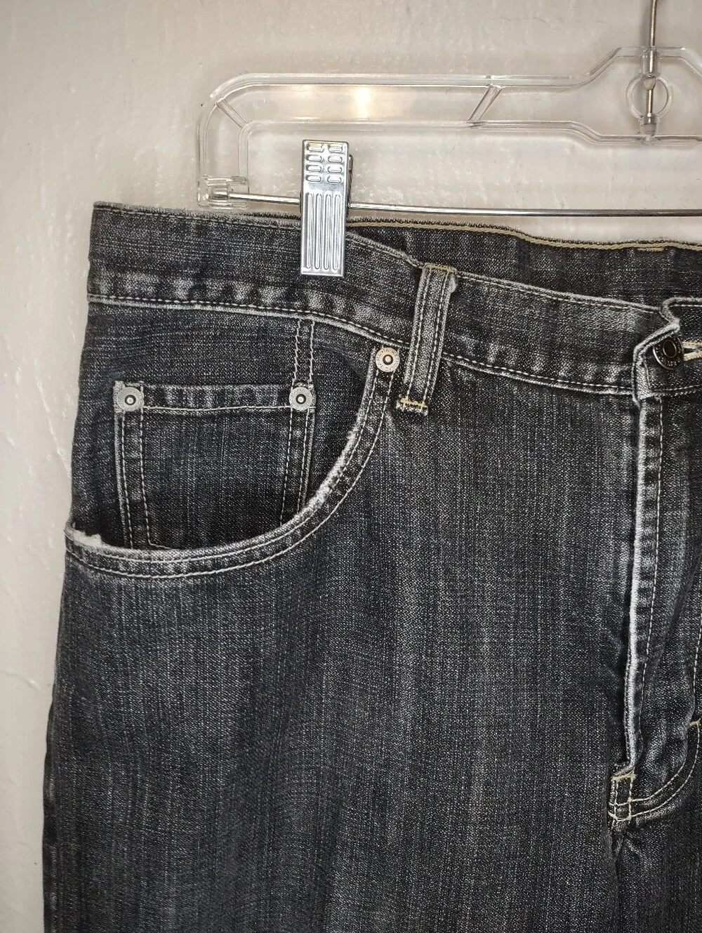 Men's Banana Republic Black Faded Wash Straight Leg Jean Size 35/32